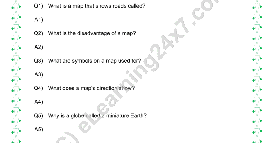 Maps test papers for grade 5 social science