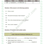 transport and communication mock test papers for grade 5 social science
