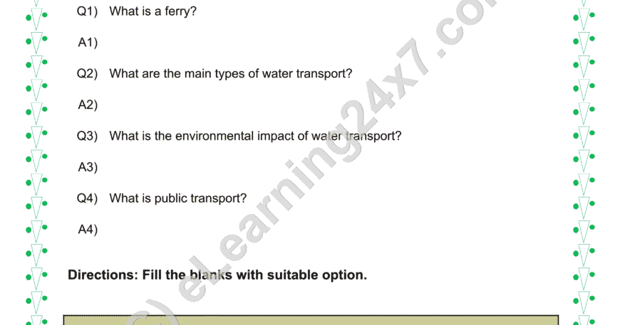 transport and communication mock test papers for grade 5 social science