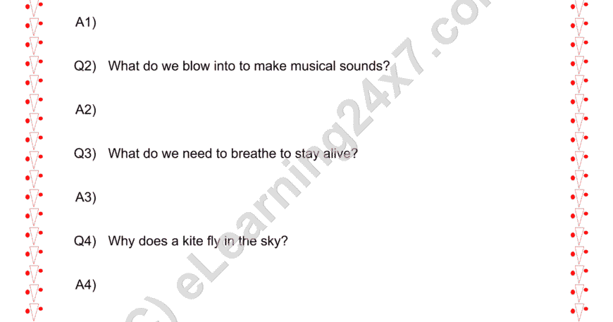 Grade 2, EVS, Air - Questions & Answers, printable PDF, instant download