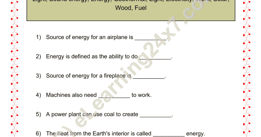 Grade 2, EVS, Force Energy - & Force Fill The Blanks, printable PDF, instant download