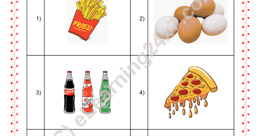 Grade 2, EVS, Food - Circle Junk Food, printable PDF, instant download