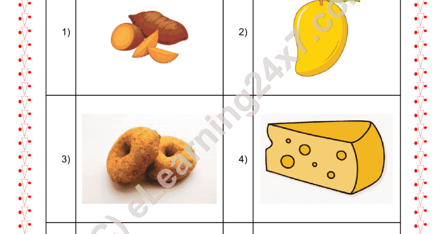 Grade 2, EVS, Food - Circle Oily Foods, printable PDF, instant download