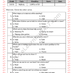 Grade 2, EVS, Body - External Organs MCQs, printable PDF, instant download