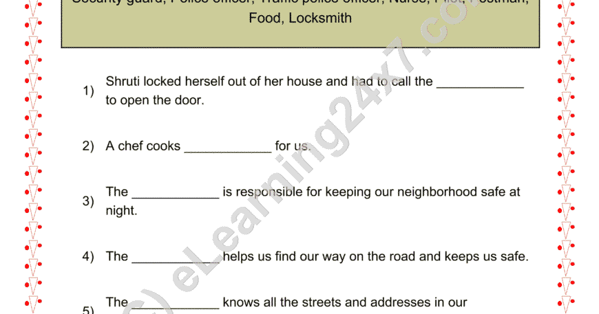 Grade 2, EVS, Neighbors - Neighborhood People, printable PDF, instant download