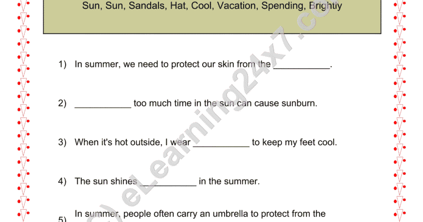 Summer Season : Fill The Blanks