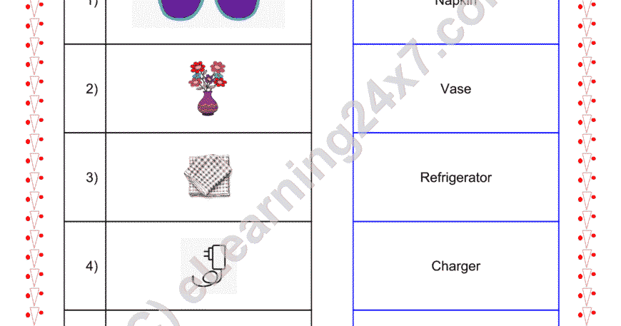 Grade 2, EVS, Things Around Us - Match Things We Use, printable PDF, instant download