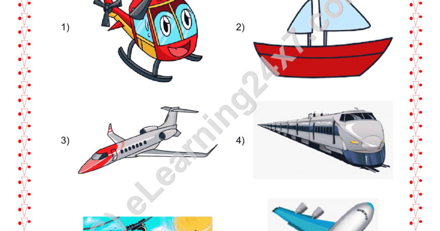 Grade 2, EVS, Transport - Circle Modes Of Air Transport, printable PDF, instant download