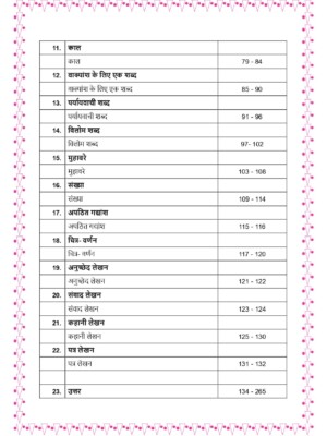 Grade 3, Hindi, Comprehensive Workbook - Table of contents (page 2)