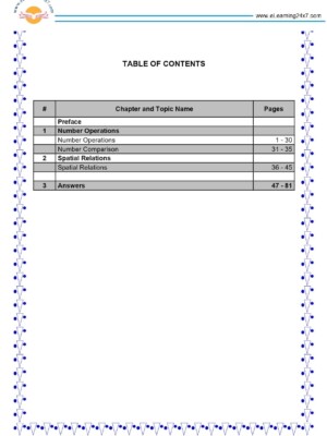 Nursery, Maths, Comprehensive Workbook - Table of contents