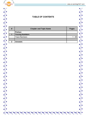 Nursery, Maths, Trace Workbook - Table of contents