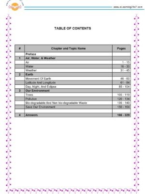 Grade 4, Science, Unit-3 Workbook - Table of contents