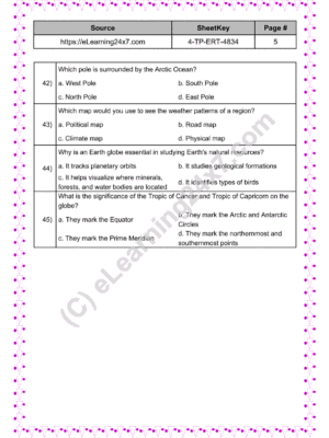 Grade 4, Science - Earth Mock Test Paper, printable PDF, instant download (page 5)