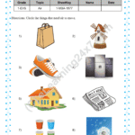 Grade 1, EVS, Air - Circle things that need air to move, printable PDF, instant download